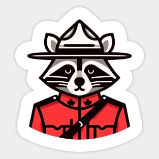 Raccoon RCMP Mountie Sticker